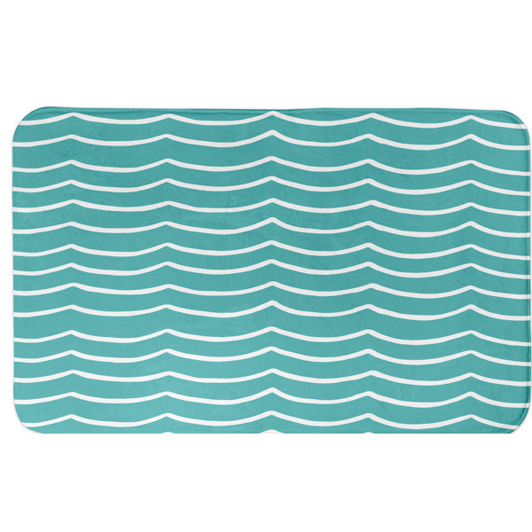 Rosecliff Heights Ava Waves Rectangle NonSlip Bath Rug Wayfair